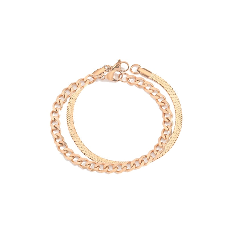 Matilde - Double Layered Chain Bracelet