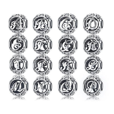 Letters & alphabet silver Beads - Figueira