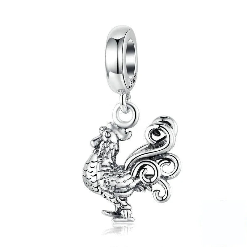 Silver Rooster Beads - Figueira