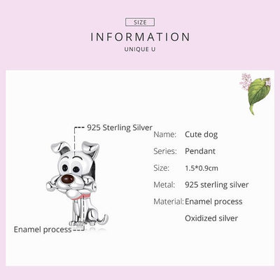 Dog silver Charm - Figueira