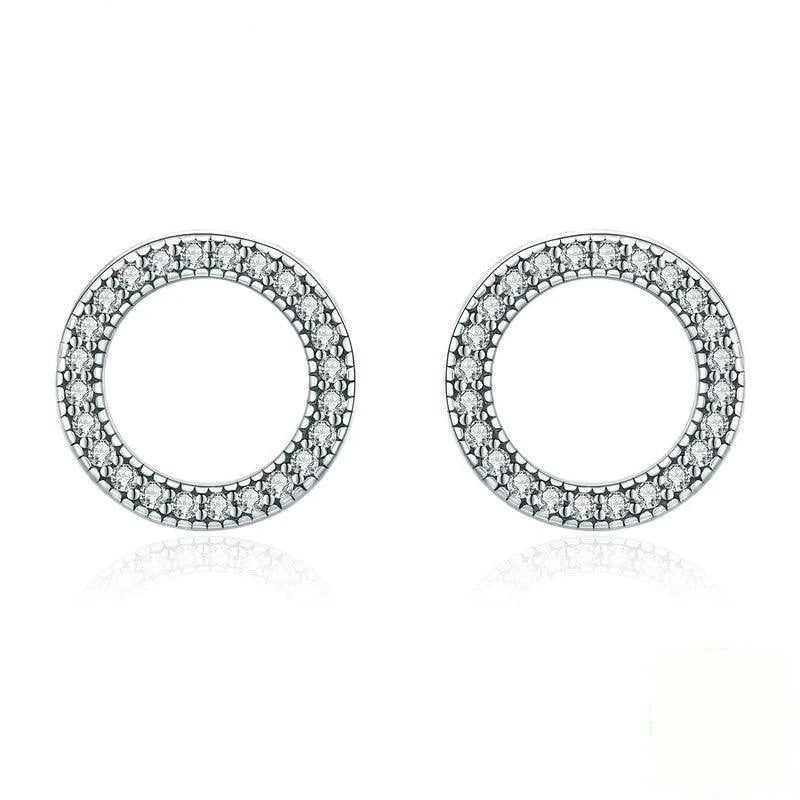 Round Circle Stud Earrings - Figueira