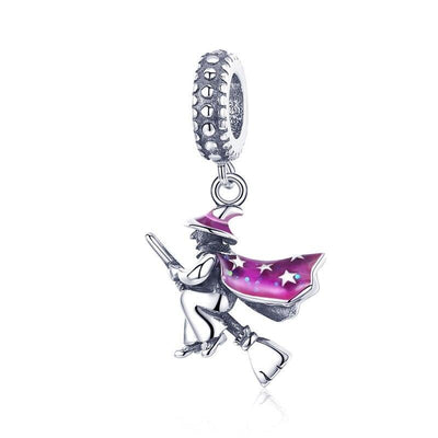 Silver Magic Witch Dangle Charms - Figueira