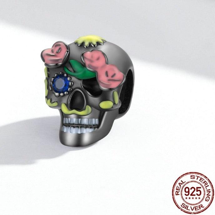 Dark Style Rose Skull Charm - Figueira