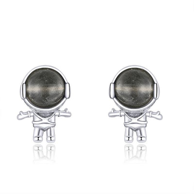 Astronaut Moonstone Stud Earrings - Figueira