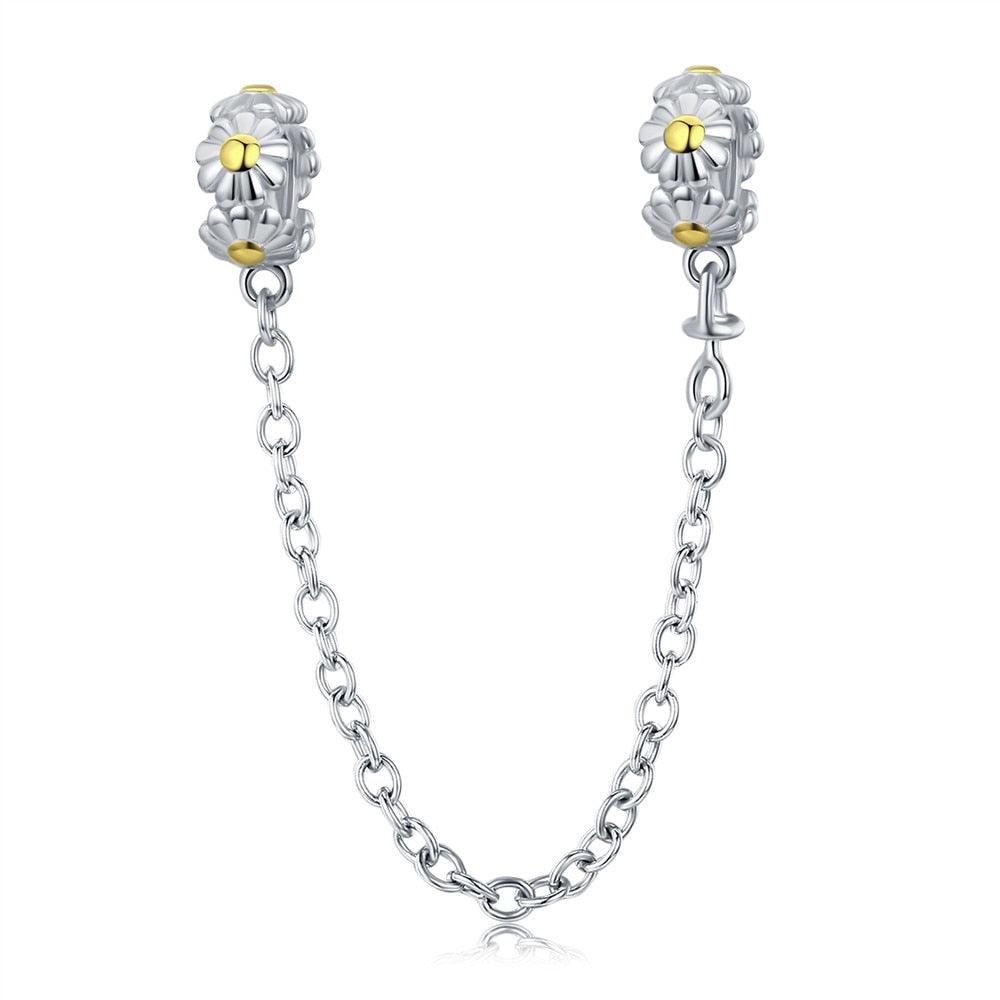 Daisy Flower Silver Safety Chain - Figueira