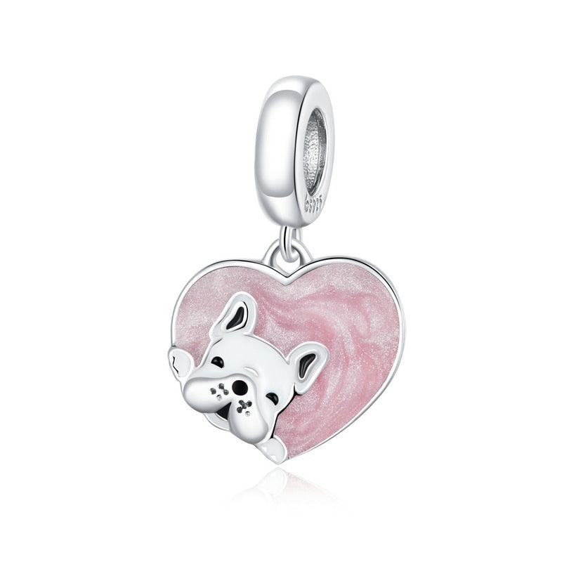 Puppy In Heart Silver Charm - Figueira