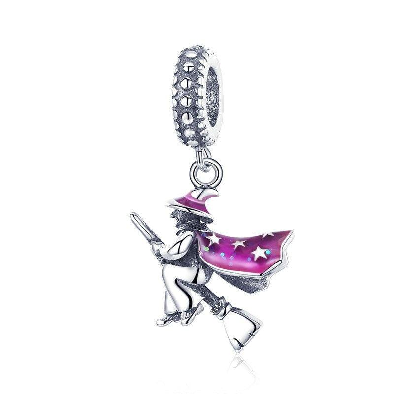 Silver Magic Witch Dangle Charms - Figueira