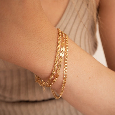 Clara - Twisted Three Layered Chain Bracelet