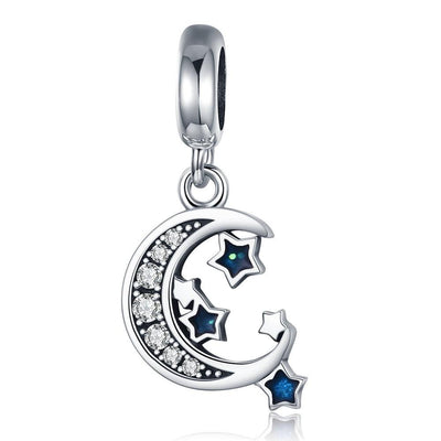 Silver Bright Star & Moon Charm - Figueira
