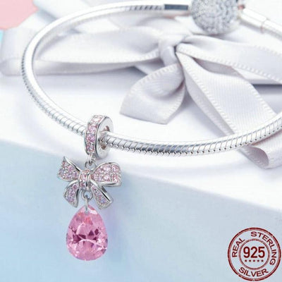 Pink Bowknot Bead Charms - Figueira