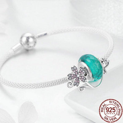 Murano bead silver charm bracelet - Figueira