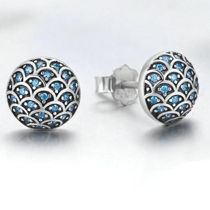 Legend Of The Sea Clear CZ Stud Earrings - Figueira