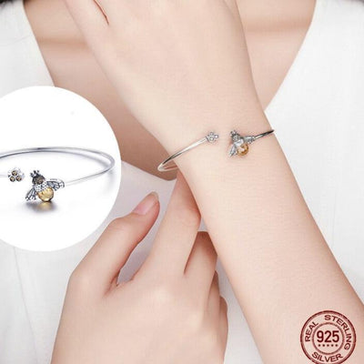 Story of the bee silver charm bracelet - Figueira
