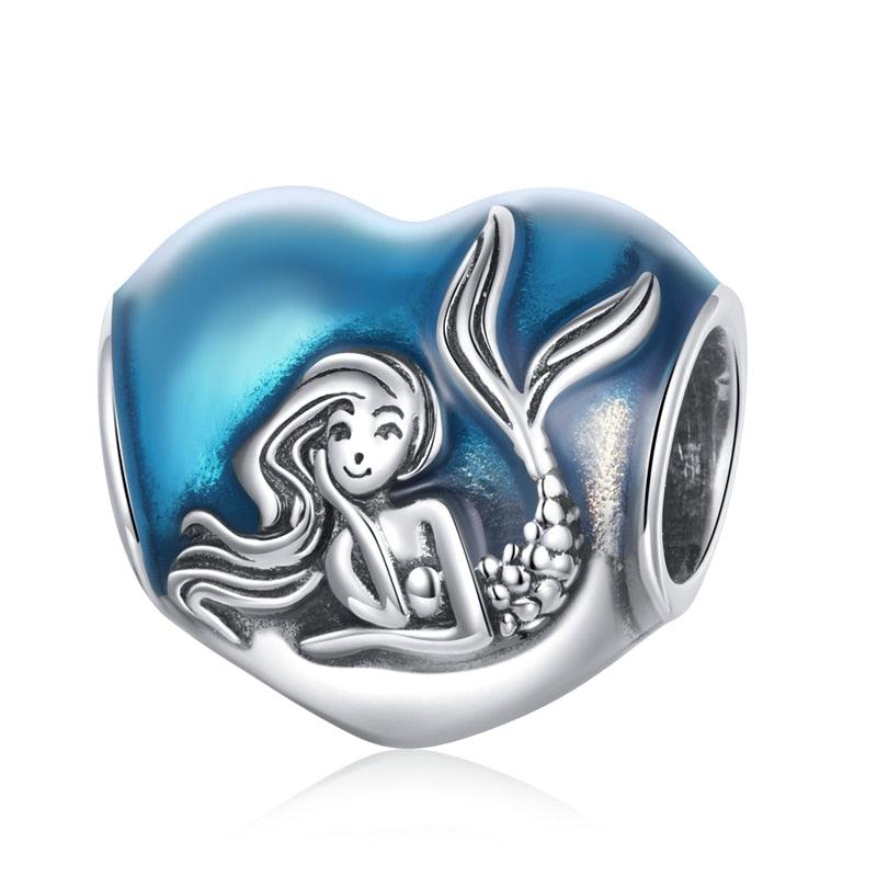 Daydreaming Mermaid Silver Charm - Figueira