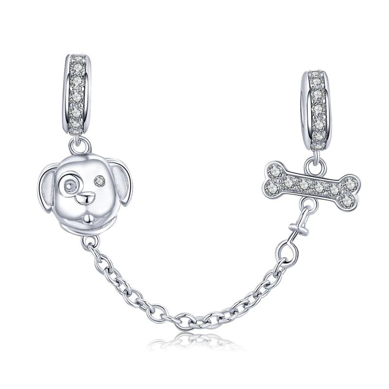 Puppy Safety Chain Silver Charm - Figueira