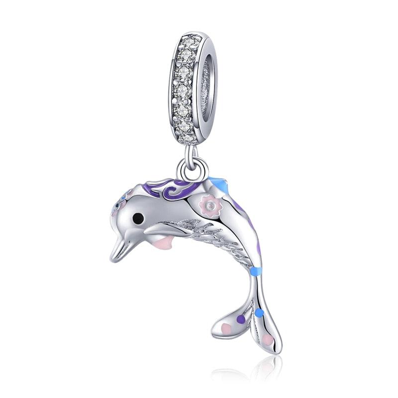 Silver Lovely Dolphin Charms - Figueira