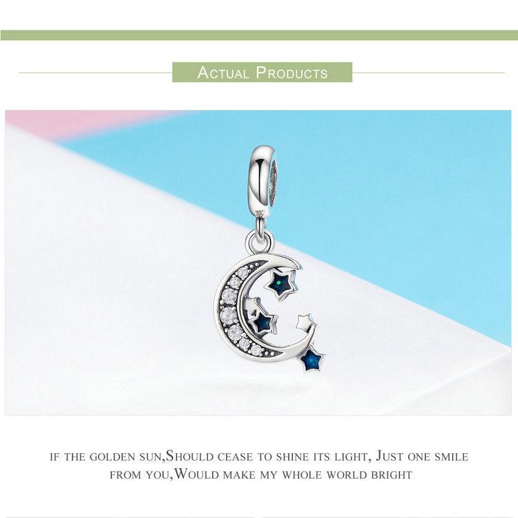 Silver Bright Star & Moon Charm - Figueira