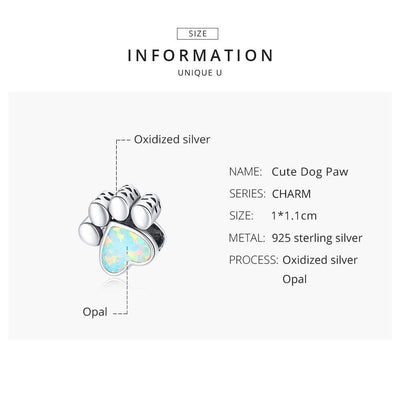 Opal paw print charm - Figueira