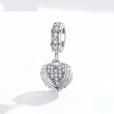 Silver Wing of heart Charm - Figueira