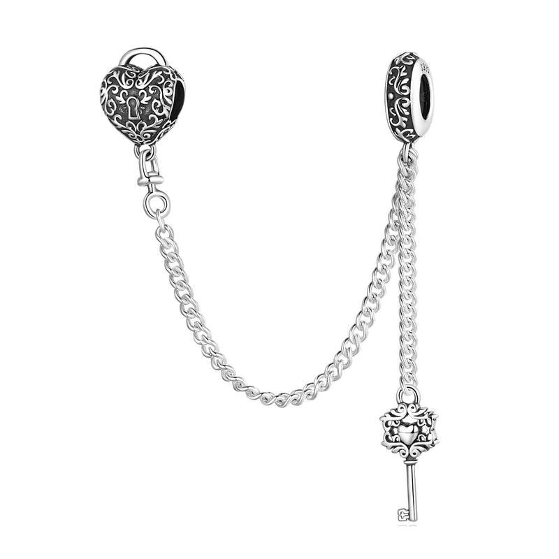 Heart Lock Silver Safety Chain - Figueira