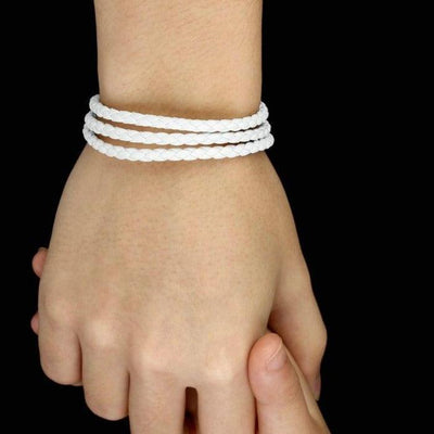 White leather charm bracelet - Figueira
