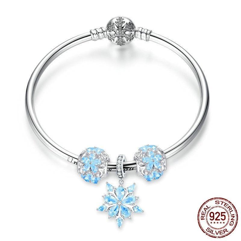 White snow silver charm bracelet - Figueira